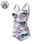 Maillot De Bain Gothique Tête De Mort - élégance Infernale - 009 / Xs