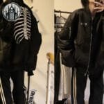 manteau gothique a decoration squelette 870 Manteau Gothique à Décoration Squelette