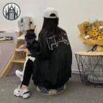 manteau gothique a decoration squelette noir streetwear s 127 Manteau Gothique à Décoration Squelette - Noir Streetwear / s