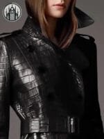 Manteau Gothique Chic En Simili Cuir Noir