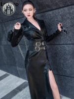 Manteau Gothique Chic En Simili Cuir Vegan