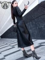 Manteau Gothique Chic En Simili Cuir Vegan