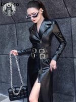 Manteau Gothique Chic En Simili Cuir Vegan