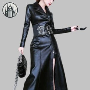 Manteau Gothique Chic En Simili Cuir Vegan 3 Manteau Gothique Chic En Simili Cuir Vegan