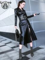 Manteau Gothique Chic En Simili Cuir Vegan
