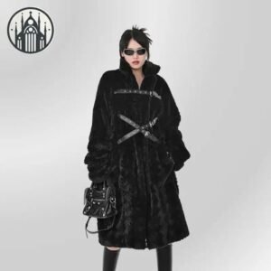 Manteau Gothique Fourrure Végan Alternative — Univers Gothique