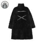 manteau gothique elegant en fourrure vegane noir s 206 Manteau Gothique élégant En Fourrure Végane - Noir / s