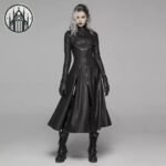 Manteau Gothique Cuir Végan Zip Femme — Univers Gothique (vue 2)