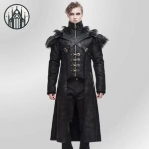 Manteau Gothique Cuir Vegan Hiver Femme — Univers Gothique