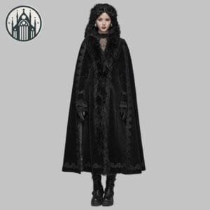 Manteau Gothique En Polyester: Style Médiéval Pour Femme 3 Manteau Gothique En Polyester: Style Médiéval Pour Femme