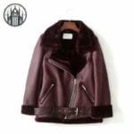 Manteau Gothique En Simili De Cuir Pour Femmes - Bordeaux / Xs