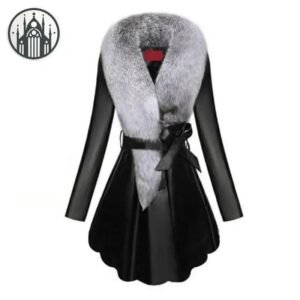 Manteau Gothique Fourrure Rembourré Femme — Univers Gothique