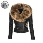 Manteau Gothique Fourrure Femme Noir — Univers Gothique