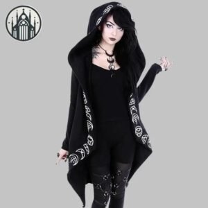 Manteau Gothique Coton Capuche Longue — Univers Gothique