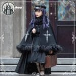 Manteau Gothique Japonais évasé Noir - Guide Des Tailles