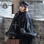 Manteau Gothique Japonais évasé Noir - Guide Des Tailles