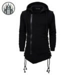 Manteau Gothique Moderne En Coton Doux - Black / m