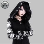 Manteau Gothique Moonlight Noir Et Blanc