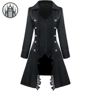 Manteau Gothique Noir Renforcé Polyester — Univers Gothique