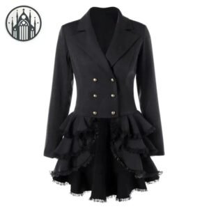 Manteau Gothique Volants Polyester — Univers Gothique