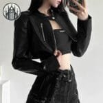 manteau gothique toutes saisons vegan en simili cuir resistant black m 488 Manteau Gothique Toutes Saisons Vegan En Simili Cuir Résistant - Black / m