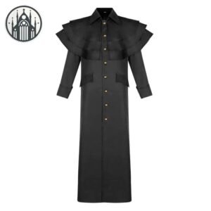 Manteau Gothique Volants Polyester Noir — Univers Gothique