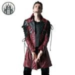 Manteau Gothique Vegan Pour L’hiver Guide Des Tailles Punkrave - Rouge / s