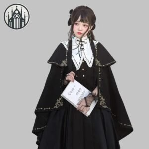 Manteau Gothique Lolita Cape Noir — Univers Gothique