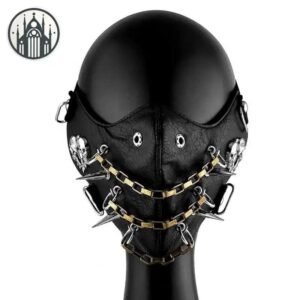 Masque Gothique Croix Cuir Biker — Univers Gothique