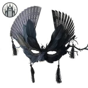 Masque Gothique Dentelle Noire Carnaval — Univers Gothique