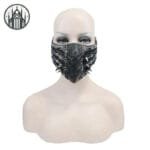 Masque Gothique Ouija: Zipper Couture + Leather + Mesh - Argent