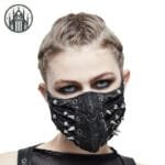 Masque Gothique Ouija: Zipper Couture + Leather + Mesh - Bronze