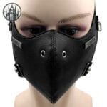 Masque Gothique Rivet Noir Pu - Look Démoniaque!