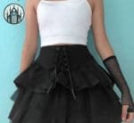 Mini-robe Gothique Noire En Polyester Stretch