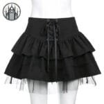 Mini-robe Gothique Noire En Polyester Stretch - Noir / s