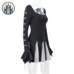 Robe Gothique Lacets Courte Femme — Univers Gothique (vue 3)