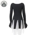 Robe Gothique Lacets Courte Femme — Univers Gothique (vue 2)
