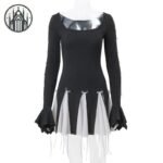 Robe Gothique Lacets Courte Femme — Univers Gothique