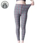 Pantalon à Carreaux écossais Taille Haute En Polyester Confortable!