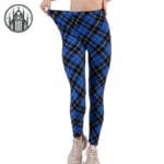 Pantalon à Carreaux écossais Taille Haute En Polyester Confortable!