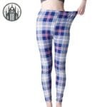 Pantalon à Carreaux écossais Taille Haute En Polyester Confortable!