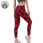 Pantalon à Carreaux écossais Taille Haute En Polyester Confortable! - Pd289 New Red Plaid / s