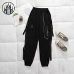 Pantalon Gothique à Chaîne Métallique - Taille Haute Et Résistant