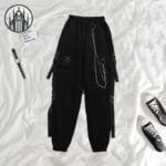 Pantalon Gothique à Chaîne Métallique - Taille Haute Et Résistant - s