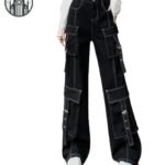 Pantalon Gothique Cargo Denim Noir