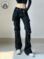 Pantalon Gothique Cargo Extensible - Livraison Offerte! - s