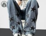 Pantalon Gothique Crâne En Denim Noir - l