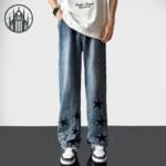 Pantalon Gothique Crâne En Denim Noir - m