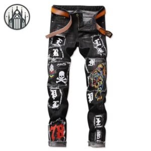 Pantalon Gothique Crâne Coton Femme — Univers Gothique