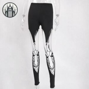 Pantalon Gothique Imprimé Coton Femme — Univers Gothique